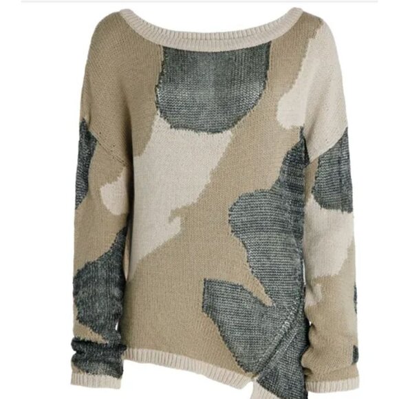 Zadig & Voltaire SZ S Master Camo Knit Mesh Sweater Asymmetrical NWOT - Picture 3 of 16
